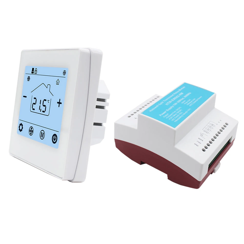 Hotel Room Thermostat Supplier Split Digital AC Temperature Controller RS485 Modbus Thermostat for Fan Coil Units