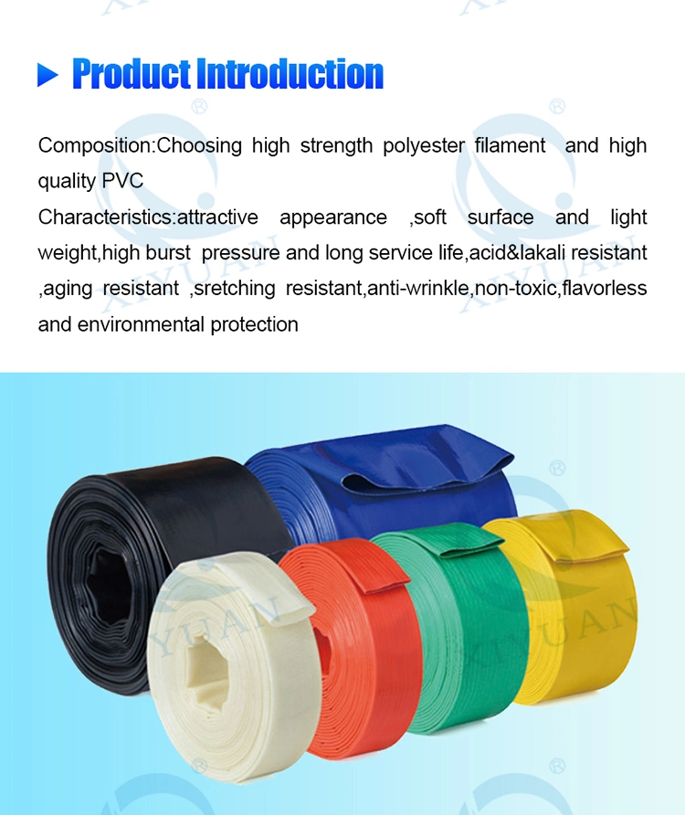 Colorful 1, 2, 3, 4, 6 Inch PVC Water Discharge Hose