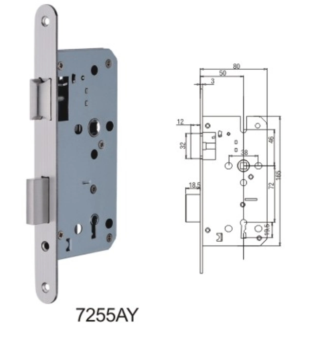 Stainless Steel Door Lock Body Mortise Lock (7255AY)